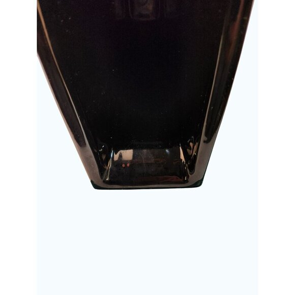 Red Textured Ceramic Vase With Glossy Black Interior Rectangular Flared Design 1 - Picture 12 of 16